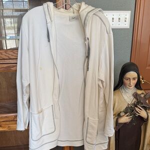 Chico's Cream Hooded Sweater